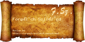 Forgách Szilárd névjegykártya