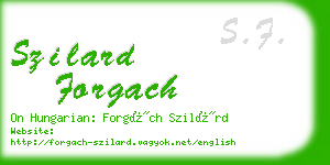 szilard forgach business card